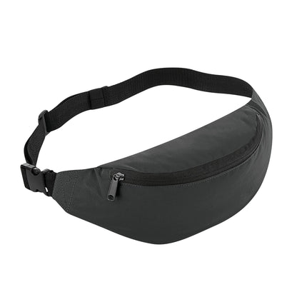 Black - Front - Bagbase Reflective Waist Bag