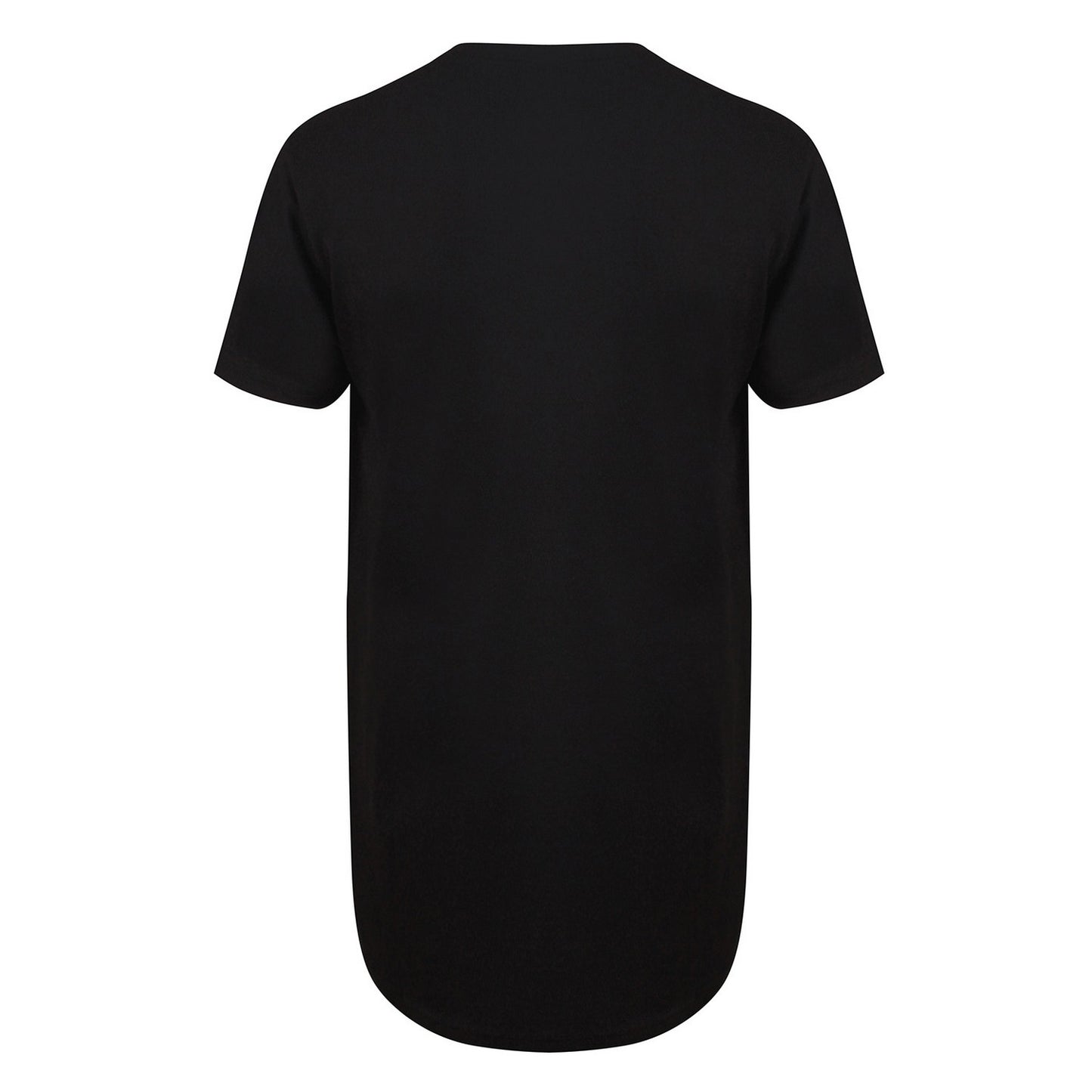 Black - Back - SF Men Mens Dipped Hem Longline T-Shirt