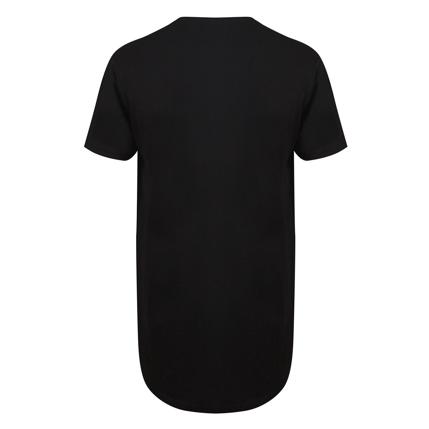 Black - Back - SF Men Mens Dipped Hem Longline T-Shirt