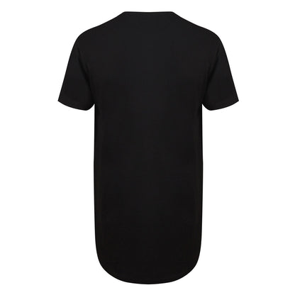Black - Back - SF Men Mens Dipped Hem Longline T-Shirt