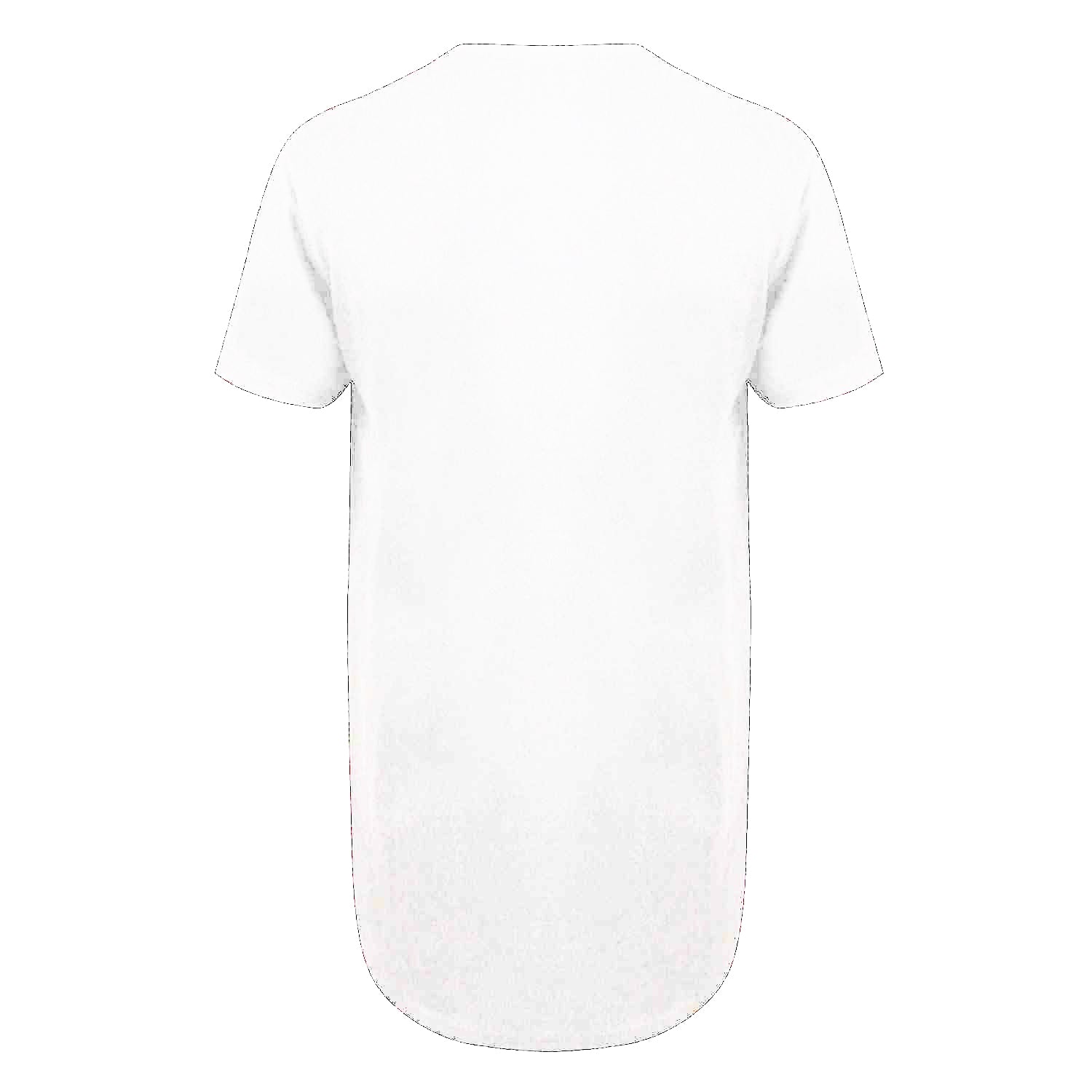 White - Back - SF Men Mens Dipped Hem Longline T-Shirt