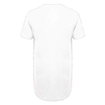 White - Back - SF Men Mens Dipped Hem Longline T-Shirt