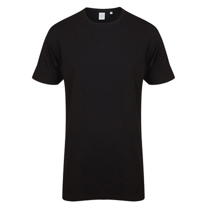 Black - Front - SF Men Mens Dipped Hem Longline T-Shirt