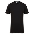 Black - Front - SF Men Mens Dipped Hem Longline T-Shirt