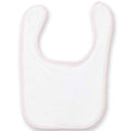 White-Pale Pink - Front - Larkwood Terrycloth Contrast Bib