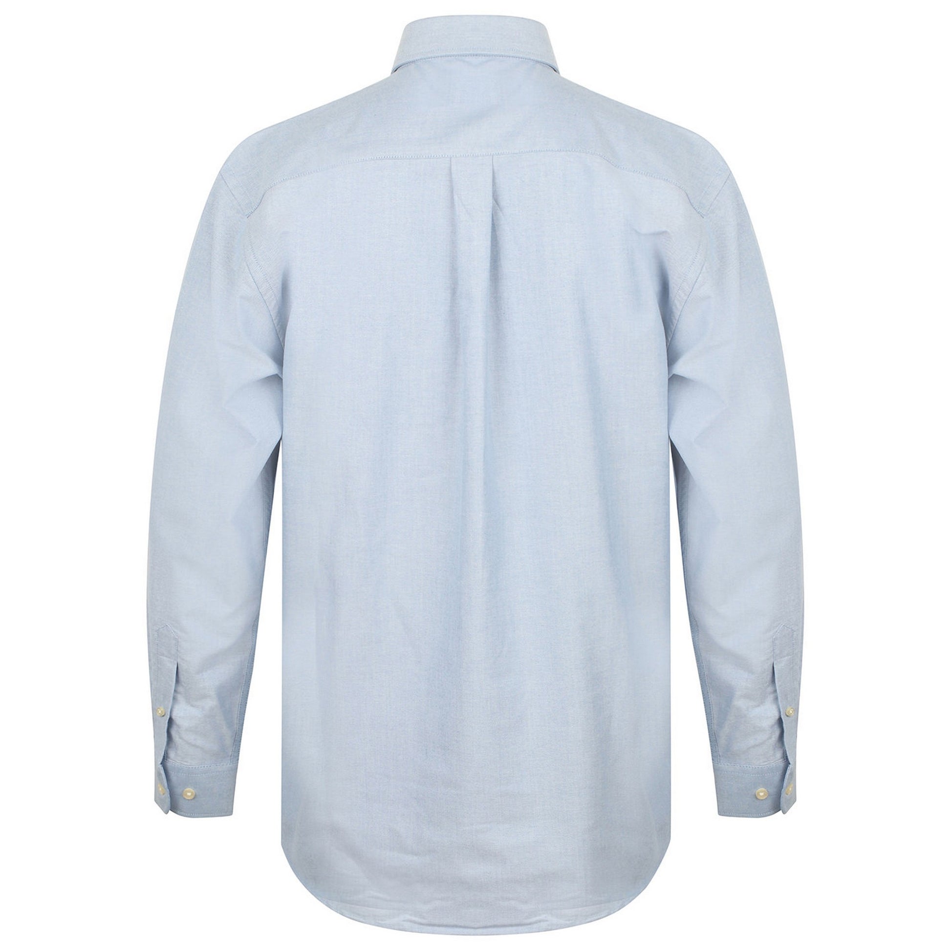 Blue - Back - Henbury Mens Classic Oxford Long-Sleeved Formal Shirt
