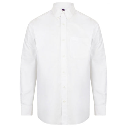 White - Front - Henbury Mens Classic Oxford Long-Sleeved Formal Shirt
