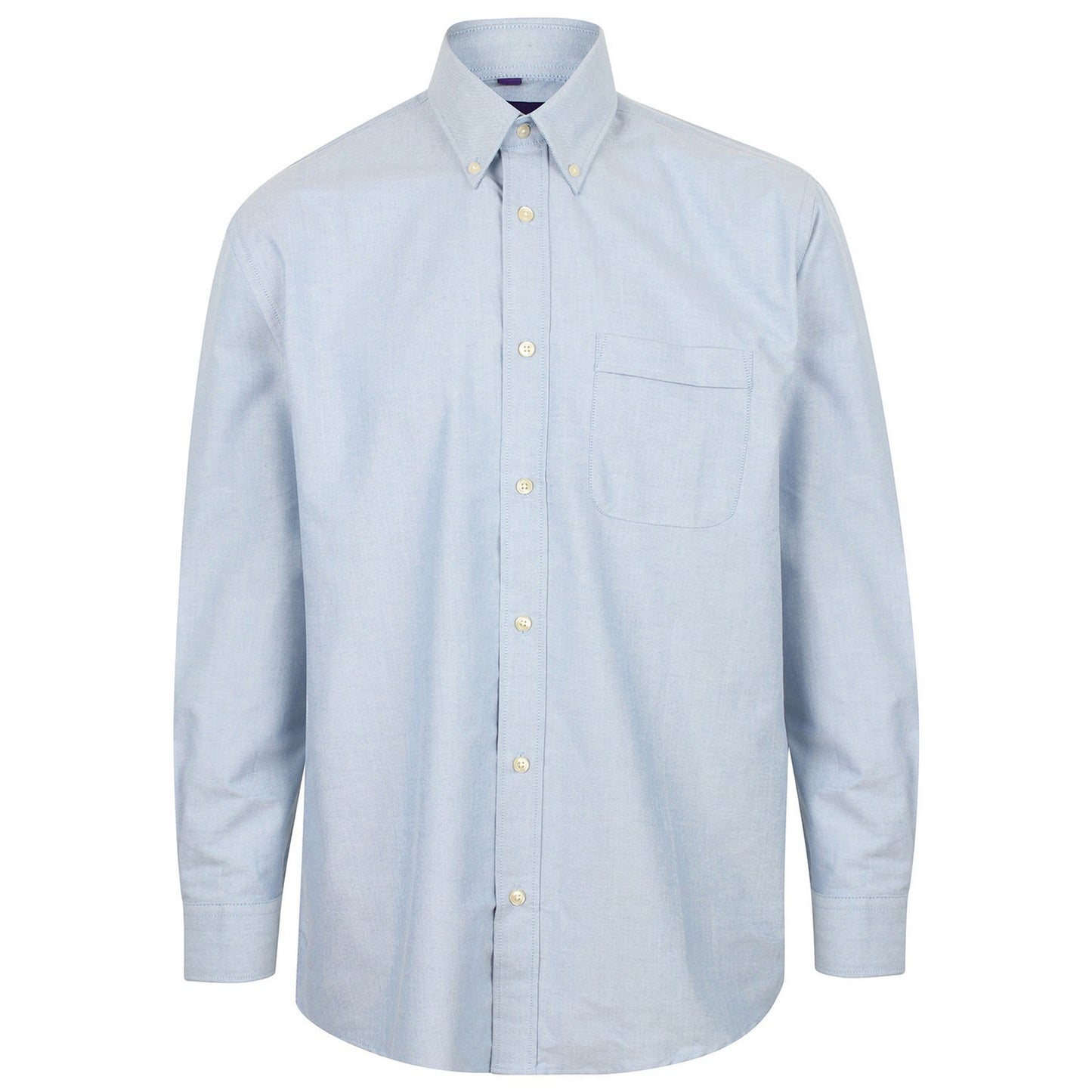 Blue - Front - Henbury Mens Classic Oxford Long-Sleeved Formal Shirt