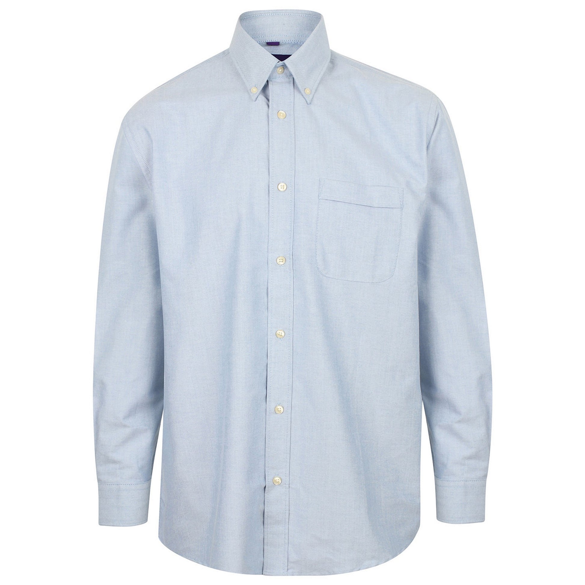 Blue - Front - Henbury Mens Classic Oxford Long-Sleeved Formal Shirt