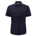 French Navy - Front - Russell Collection Womens-Ladies Poplin Easy-Care Short-Sleeved Formal Shirt