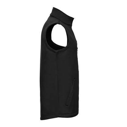 Black - Side - Russell Mens Smart Softshell Gilet
