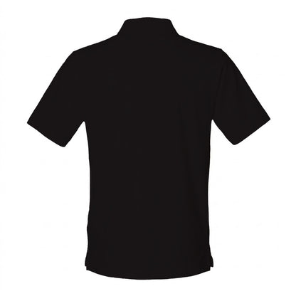 Black - Back - Henbury Mens Classic Cotton Pique Heavy Polo Shirt