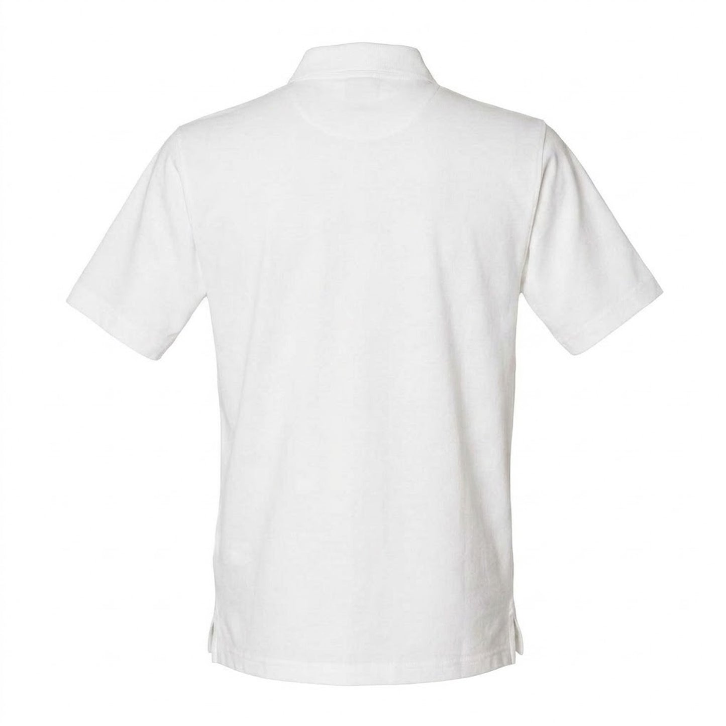 White - Back - Henbury Mens Classic Cotton Pique Heavy Polo Shirt