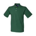 Bottle Green - Front - Henbury Mens Classic Cotton Pique Heavy Polo Shirt