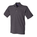 Charcoal - Front - Henbury Mens Classic Cotton Pique Heavy Polo Shirt