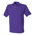 Purple - Front - Henbury Mens Classic Cotton Pique Heavy Polo Shirt