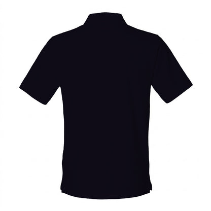 Navy - Back - Henbury Mens Classic Cotton Pique Heavy Polo Shirt