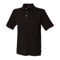 Black - Front - Henbury Mens Classic Cotton Pique Heavy Polo Shirt