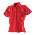 Red-White - Front - Finden & Hales Womens-Ladies Piped Performance Polo Shirt