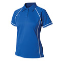 Royal Blue-White - Front - Finden & Hales Womens-Ladies Piped Performance Polo Shirt