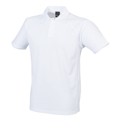 White - Front - Finden & Hales Mens Piped Performance Polo Shirt