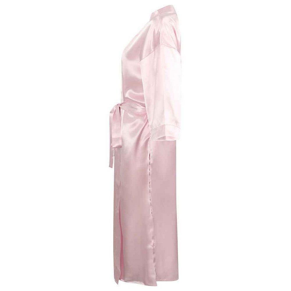 Light Pink - Side - Towel City Womens-Ladies Satin Robe