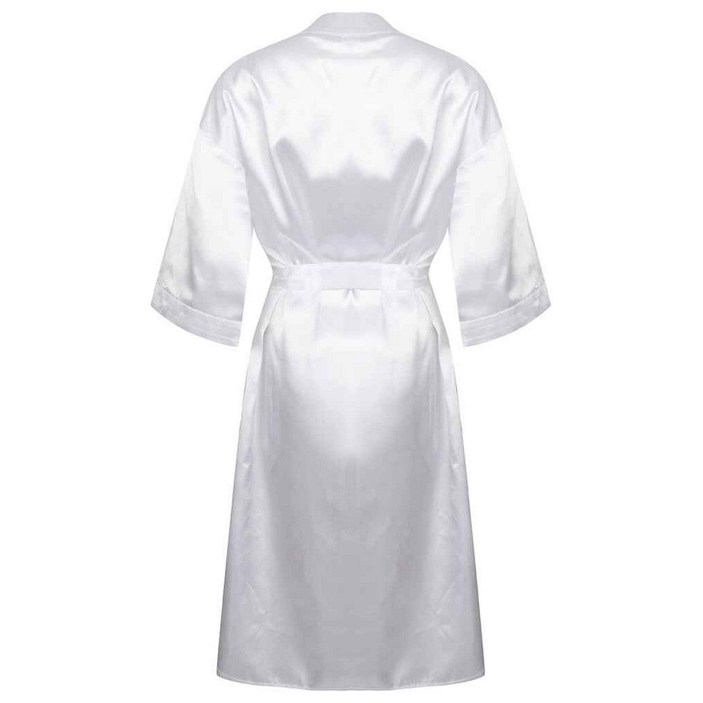 White - Back - Towel City Womens-Ladies Satin Robe