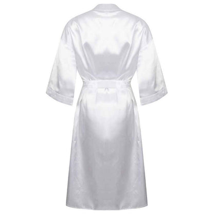 White - Back - Towel City Womens-Ladies Satin Robe