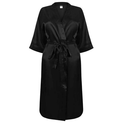 Black - Front - Towel City Womens-Ladies Satin Robe