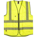Yellow - Front - Warrior Unisex Adult Executive Hi-Vis Waistcoat