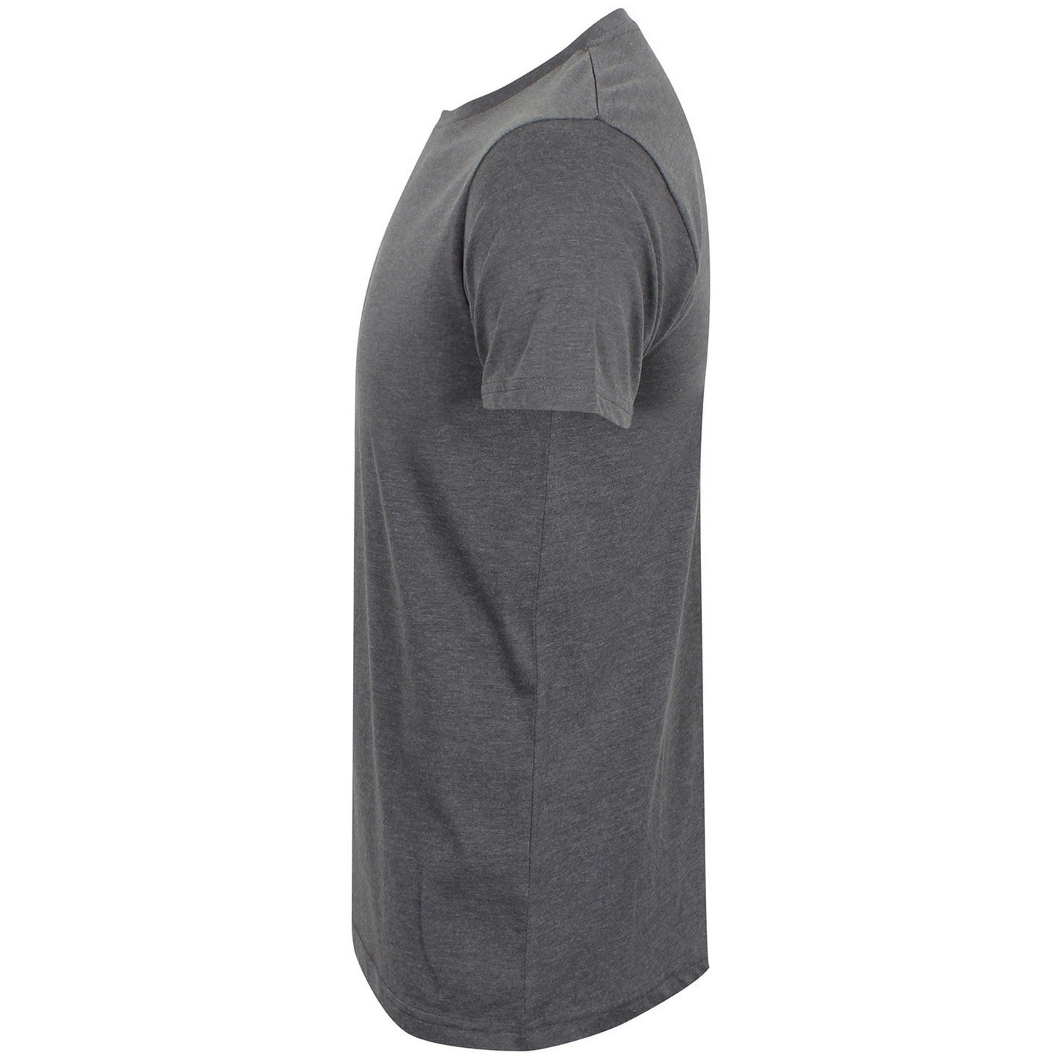 Heather Charcoal - Side - Skinni Fit Mens Feel Good Heather Stretch T-Shirt