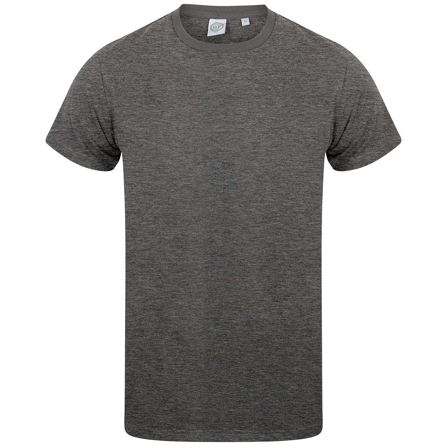 Heather Charcoal - Front - Skinni Fit Mens Feel Good Heather Stretch T-Shirt