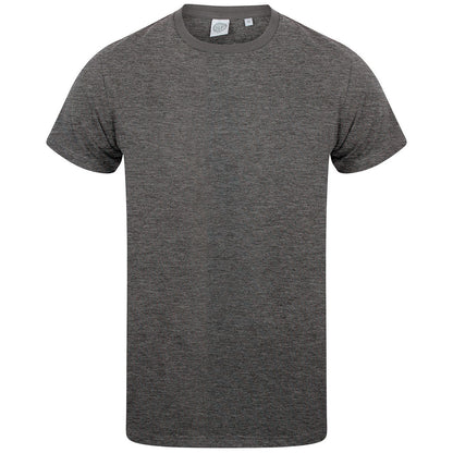 Heather Charcoal - Front - Skinni Fit Mens Feel Good Heather Stretch T-Shirt