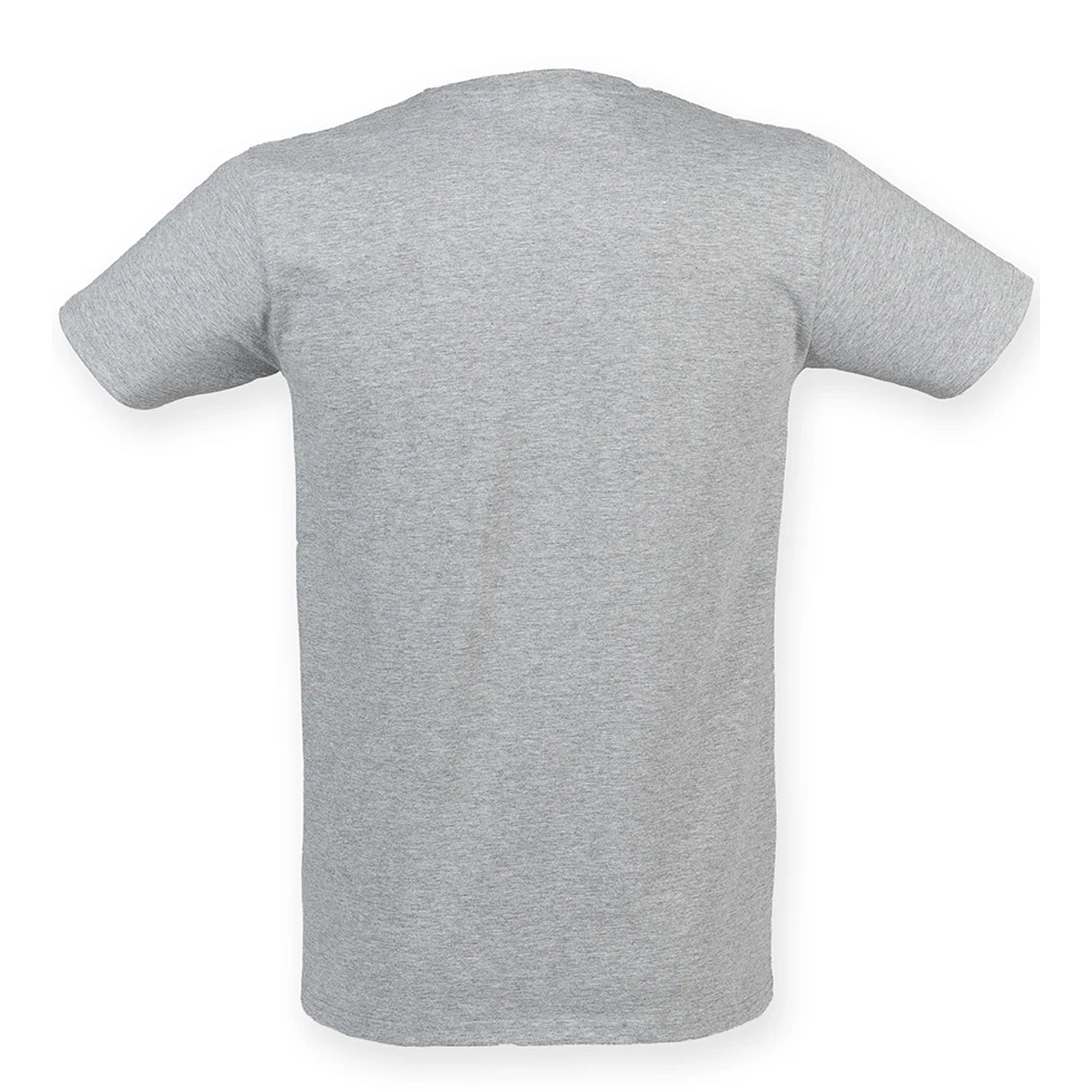 Heather Grey - Back - Skinni Fit Mens Feel Good Heather Cotton Stretch T-Shirt