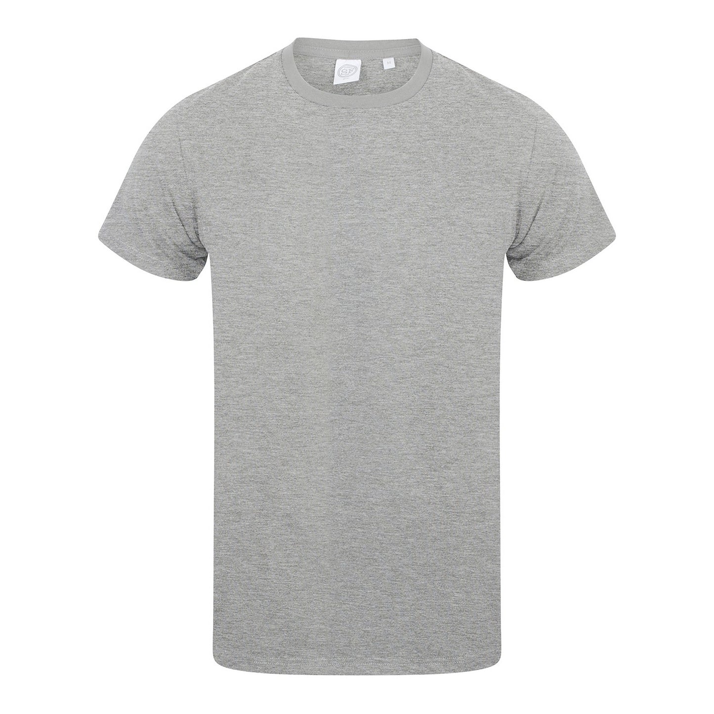 Heather Grey - Front - Skinni Fit Mens Feel Good Heather Cotton Stretch T-Shirt