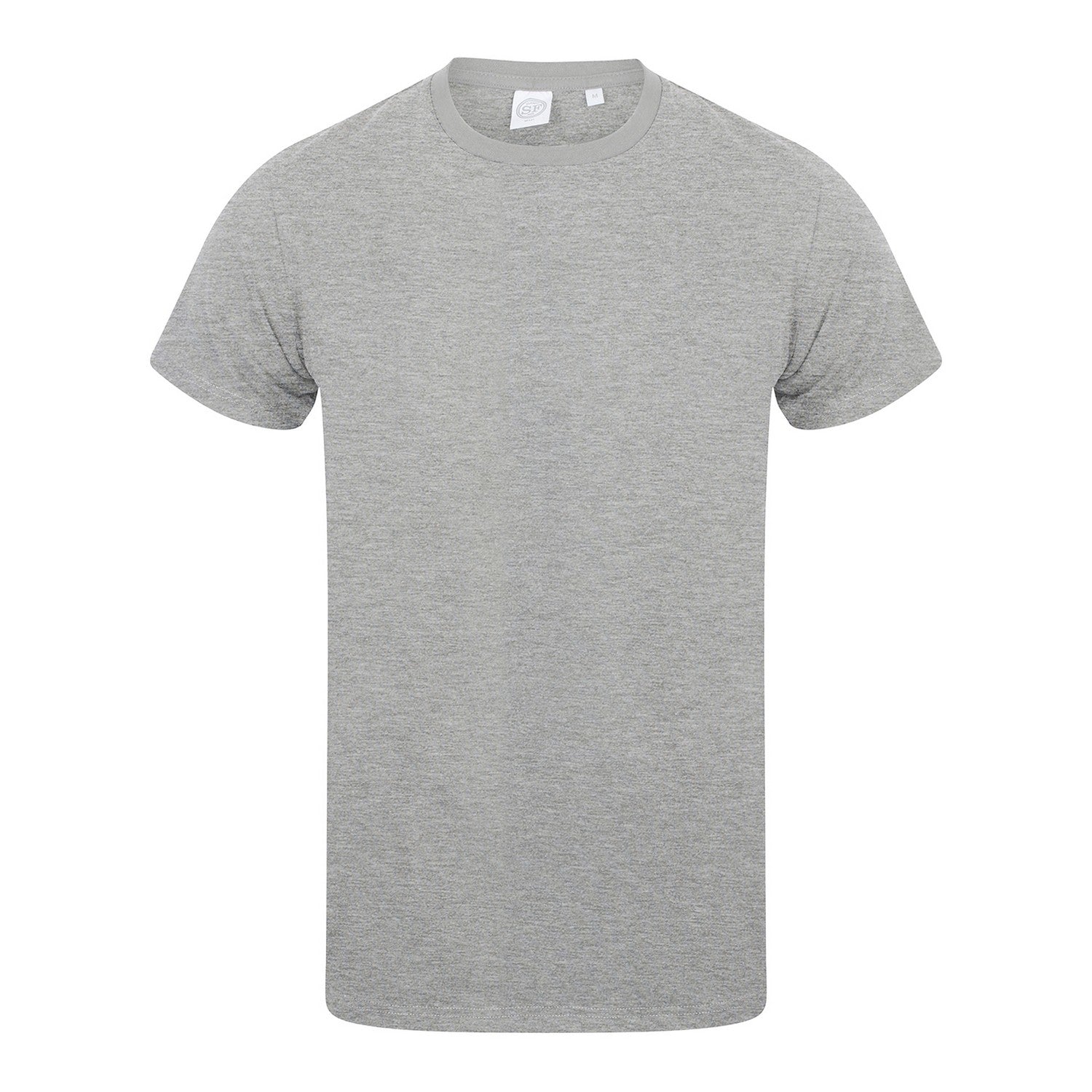 Heather Grey - Front - Skinni Fit Mens Feel Good Heather Cotton Stretch T-Shirt
