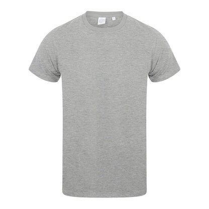 Heather Grey - Front - Skinni Fit Mens Feel Good Heather Cotton Stretch T-Shirt