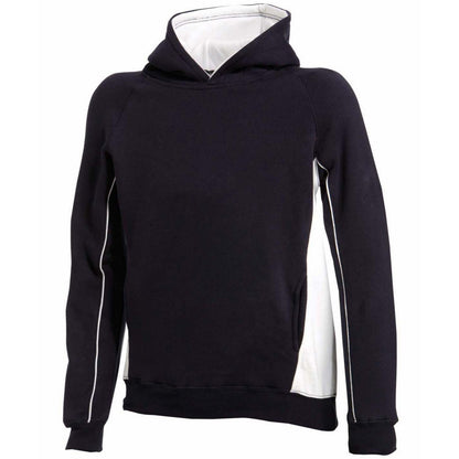 Navy-White - Front - Finden & Hales Childrens-Kids Contrast Hoodie