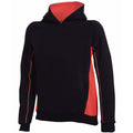 Black-Red - Front - Finden & Hales Childrens-Kids Contrast Hoodie