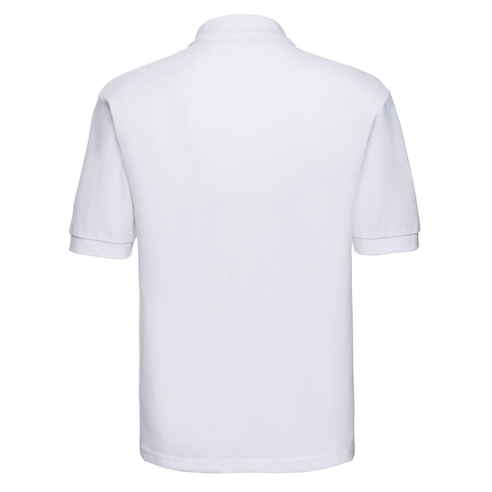 White - Back - Russell Mens Polycotton Pique Polo Shirt