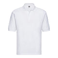 White - Front - Russell Mens Polycotton Pique Polo Shirt