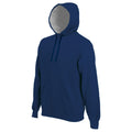 Navy-Heather Grey - Front - Kariban Unisex Adult Contrast Heavyweight Hoodie