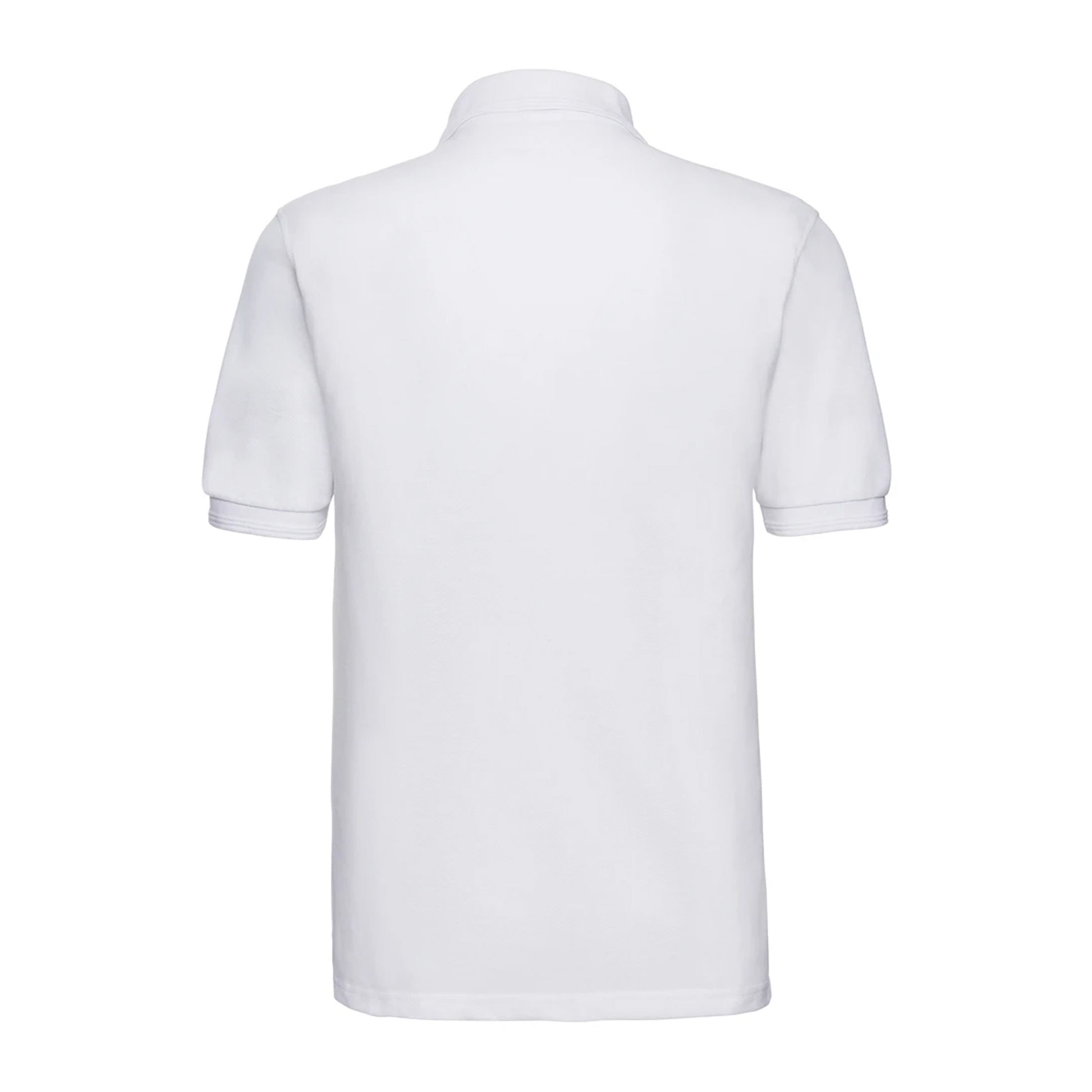 White - Back - Russell Mens Polycotton Pique Hardwearing Polo Shirt