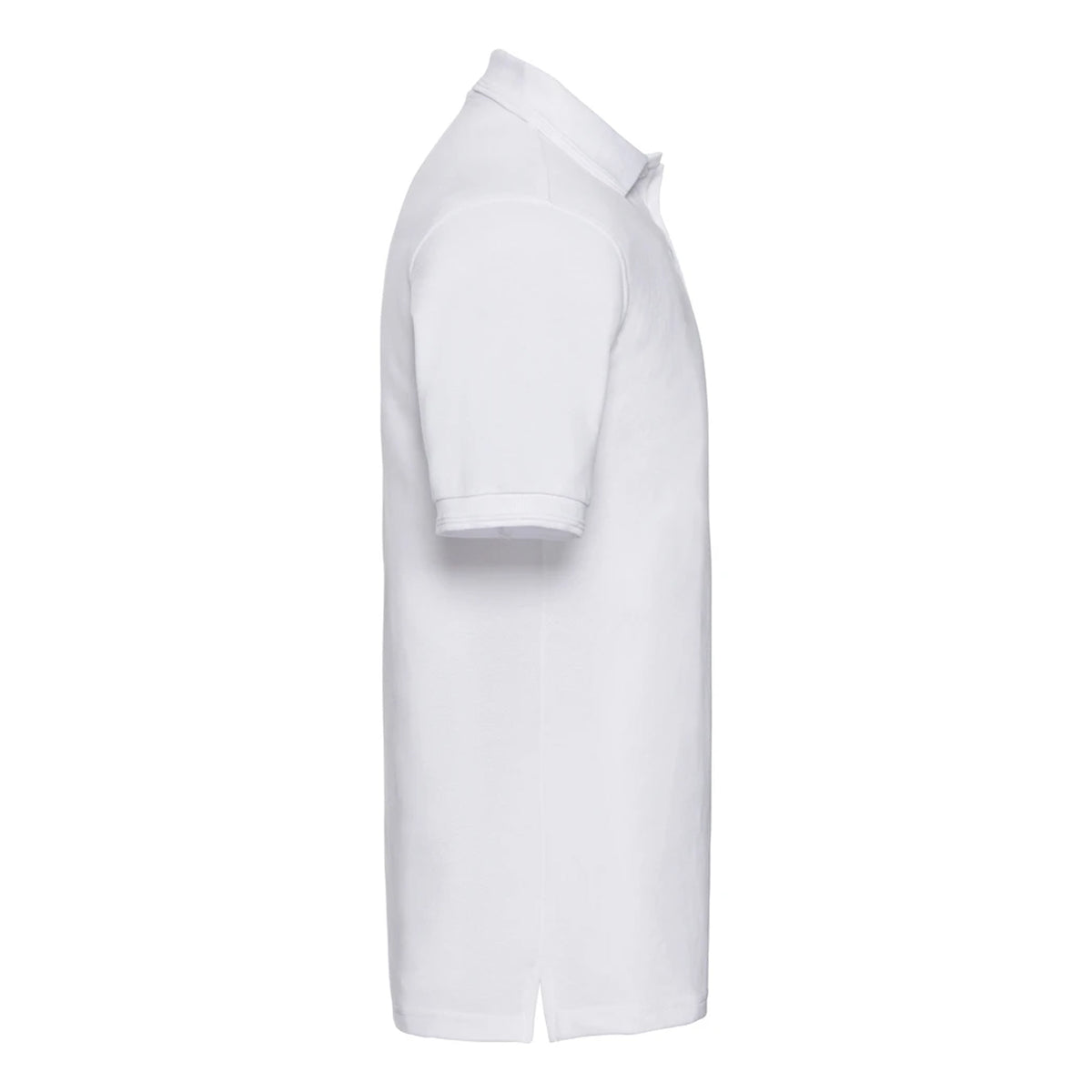 White - Side - Russell Mens Polycotton Pique Hardwearing Polo Shirt