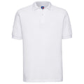 White - Front - Russell Mens Polycotton Pique Hardwearing Polo Shirt