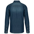 Blue Jean - Back - Kariban Mens Denim Long-Sleeved Shirt
