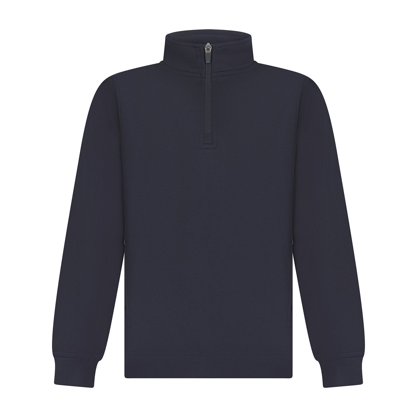 Navy - Front - Finden & Hales Childrens-Kids Quarter Zip Track Top