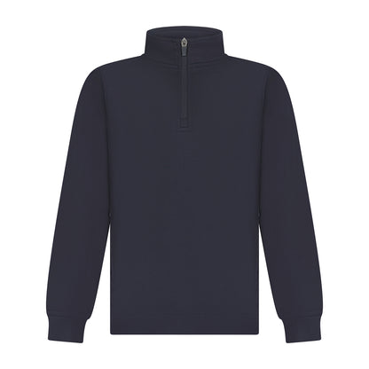 Navy - Front - Finden & Hales Childrens-Kids Quarter Zip Track Top