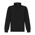 Black - Front - Finden & Hales Childrens-Kids Quarter Zip Track Top