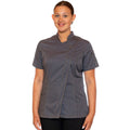 Grey Heather - Front - Le Chef Womens-Ladies Asymmetric Chef Jacket